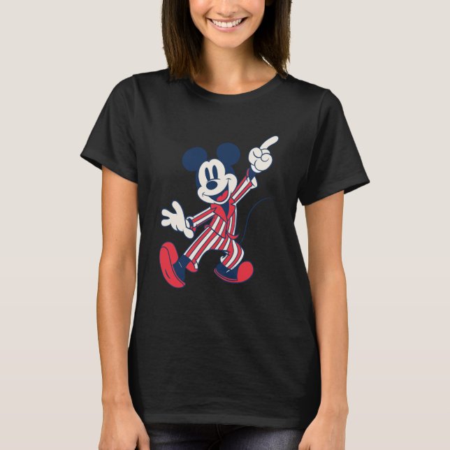 Camiseta Disney Mickey Mouse Striped Pajamas Slumber Party  (Frente)