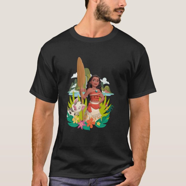 Camiseta Disney Moana We Are Brave Pua And Moana Hei Hei Bi (Frente)