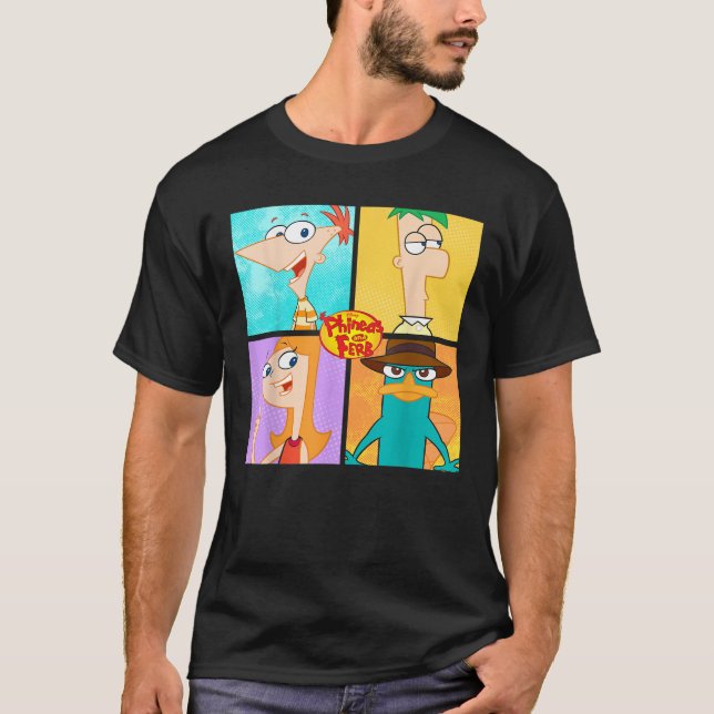 Camiseta Disney Phineas E Ferb Character Box Para Cima (Frente)