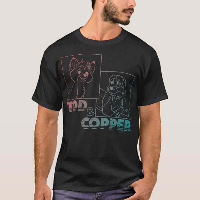 Camiseta Disney The Fox and the Hound Tod & Copper Gradient (Frente)