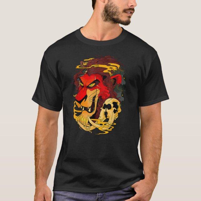 Camiseta Disney The Lion King Scar Red Hue Head Shot (Frente)