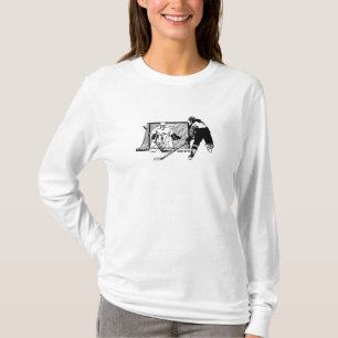 Camiseta Disparado no hóquei das mulheres líquidas (fême