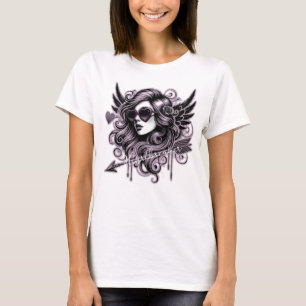 Camiseta Disparador cardíaco feminino Cupido com seta