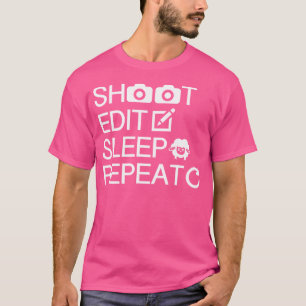 Camiseta Disparar Editar Dormir Repetir Eu Amo Fotografia