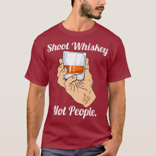 Camiseta Disparar Uísque Não Ação Anti-Armas do Pessoas