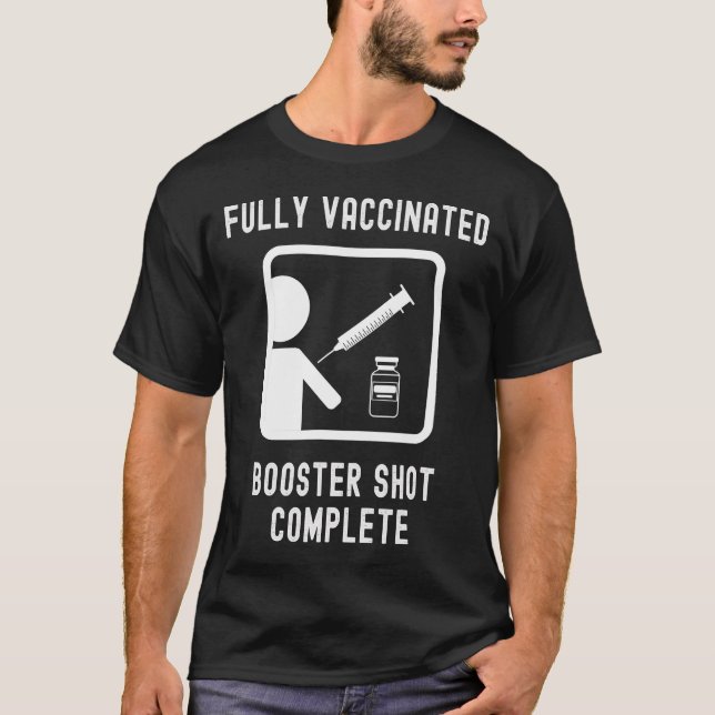 Camiseta Disparo De Reforço Completamente Vacinado Legal (Frente)