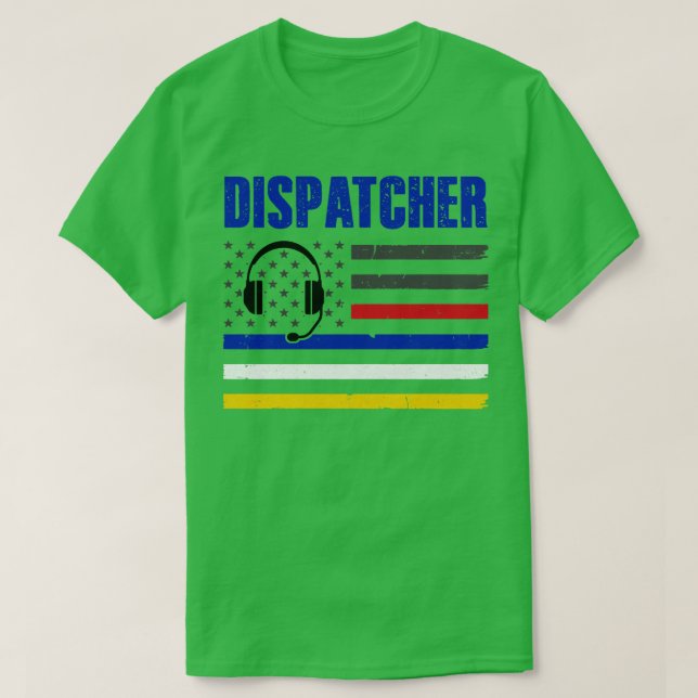 Camiseta Dispatcher 911 Emergency Police Fire EMS American (Frente do Design)