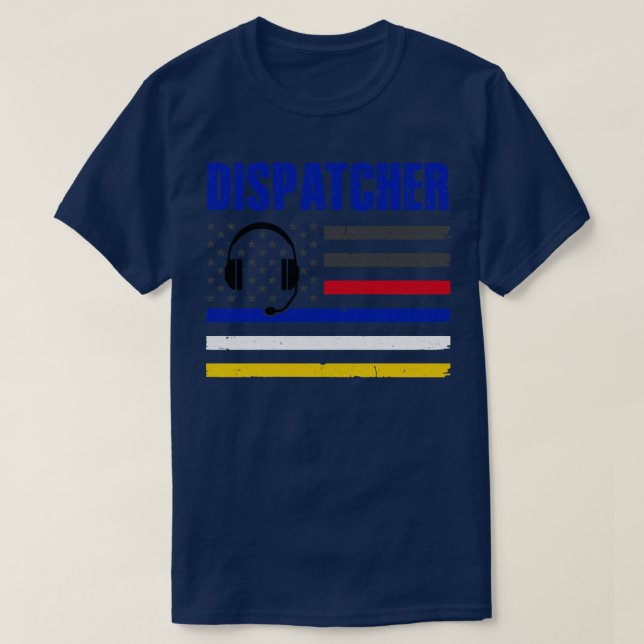 Camiseta Dispatcher 911 Emergency Police Fire EMS American (Frente do Design)
