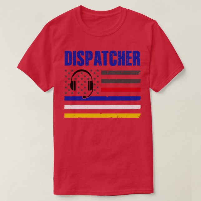Camiseta Dispatcher 911 Emergency Police Fire EMS American (Frente do Design)