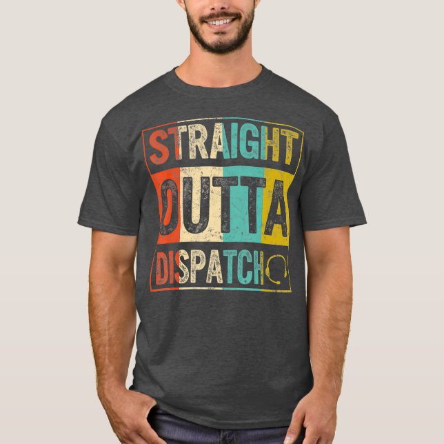 Camiseta Dispatcher Straight Outta Dispatch 911 EMS Gold (Frente)