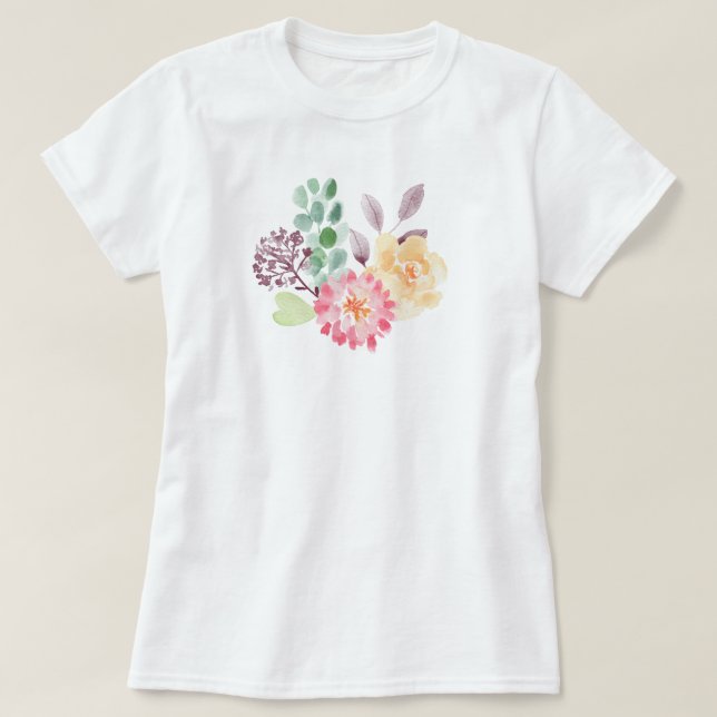 Camiseta Disposição Floral de Caquicardia Chic (Frente do Design)