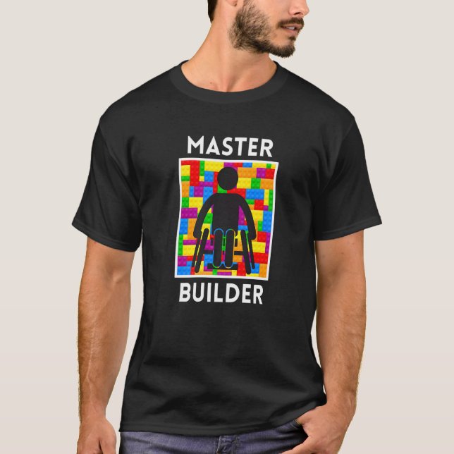Camiseta Dispositivo de Bloco do Construtor de Cadeira de R (Frente)