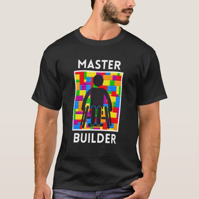 Camiseta Dispositivo de Bloco do Construtor de Cadeira de R (Frente)