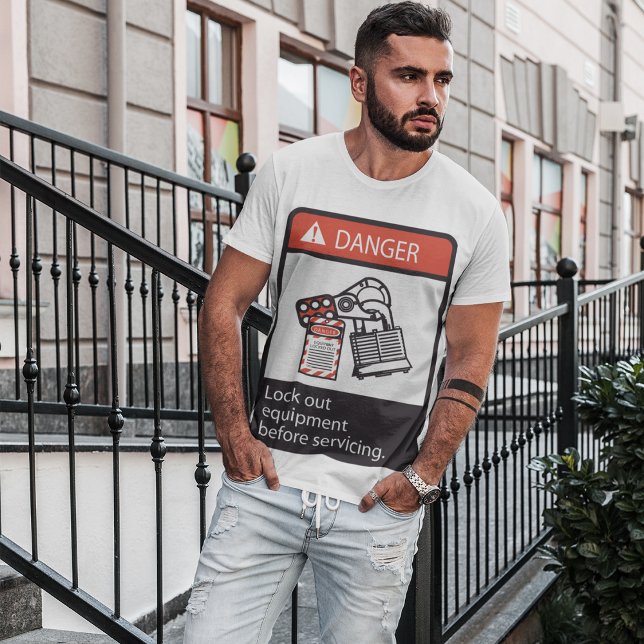 Camiseta Dispositivo de Bloqueio de Perigo T-Shirt (Criador carregado)