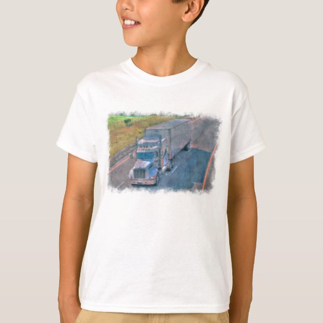 Camiseta Dispositivo de Maquinista de Caminhão de Estrada (Frente)