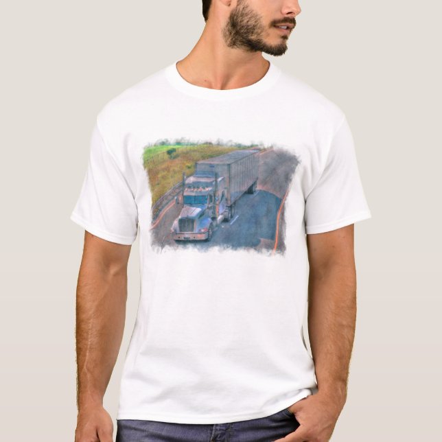 Camiseta Dispositivo de Maquinista de Caminhão de Estrada (Frente)