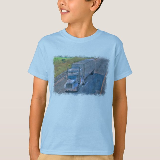 Camiseta Dispositivo de Maquinista de Caminhão de Estrada (Frente)