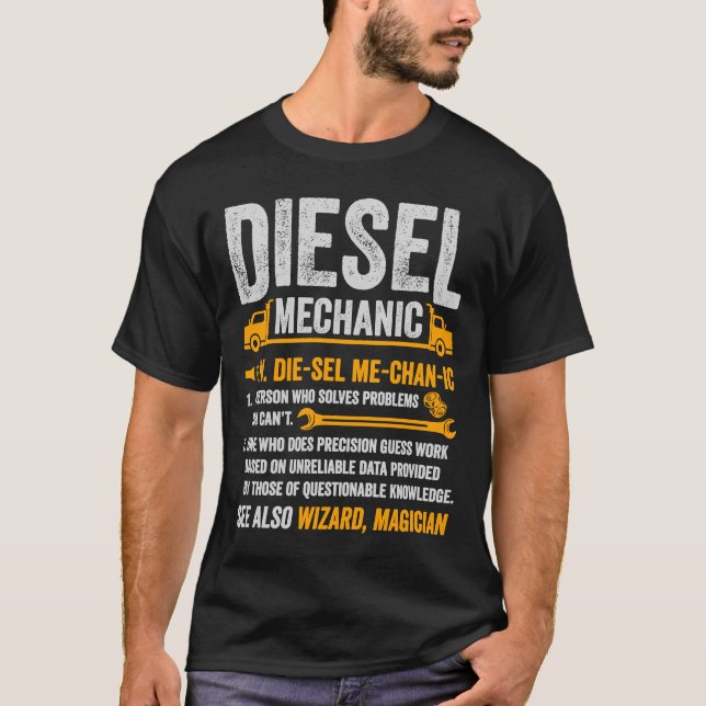 Camiseta Dispositivo mecânico diesel Semi Truck Driver Defi (Frente)