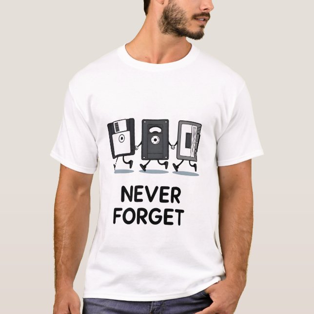 Camiseta Dispositivos De Armazenamento Retroativo Engraçado (Frente)