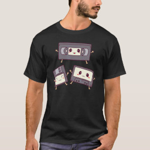 Camiseta Disquete De Fita Em Cassete Vintage E Fita Vhs