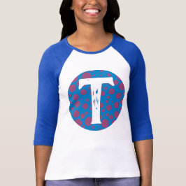 Camiseta Disquete pontos iniciais Paixão roxa círculo de lu