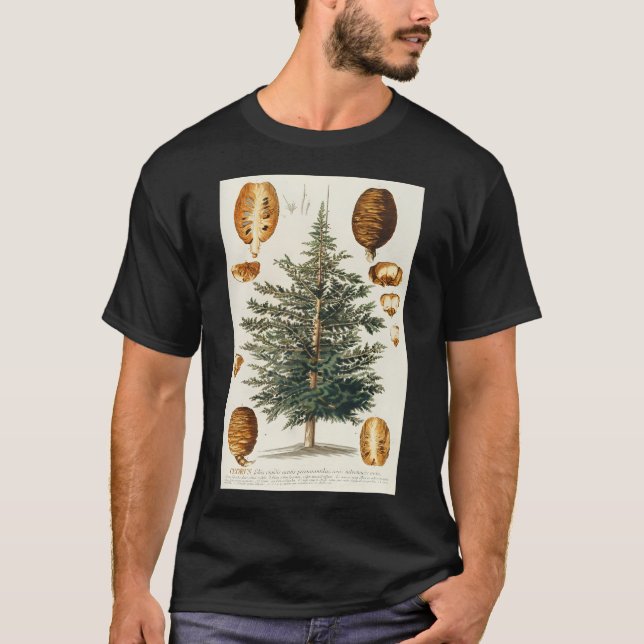 Camiseta Dissecação De Cedar Tree E Cone - Cedrus - Botani (Frente)