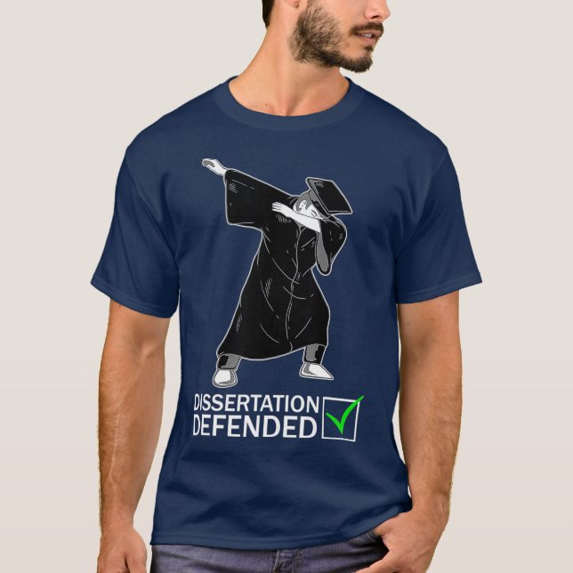 Camiseta Dissertação Defesa Dabbing Doutorado Funny PhD (Frente)