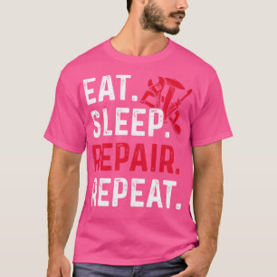 Camiseta Dissipação Mecânica do Reparo do Sono Repetir Cami
