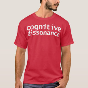 Camiseta Dissonância cognitiva Texto branco mínimo da tipog