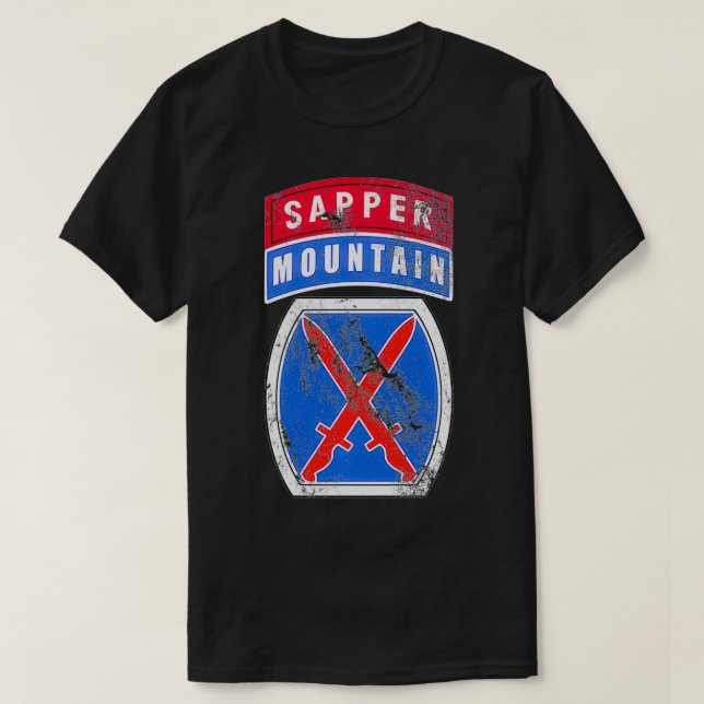 Camiseta Dist de Separador de Sapper da Divisão de Montanha (Frente do Design)