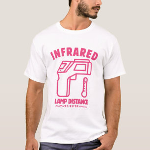 Camiseta distância da lâmpada infravermelha