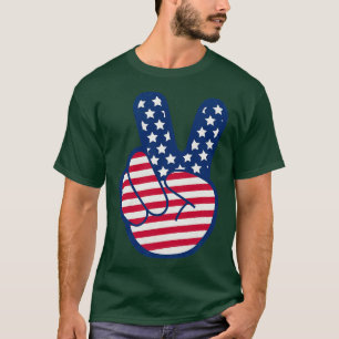Camiseta Distância da Mão Retroativa do Sinalizador America