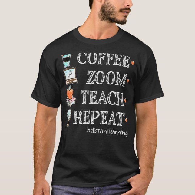 Camiseta Distância do professor virtual Repetir Teste de Zo (Frente)