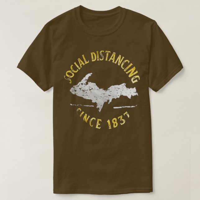 Camiseta Distância Social Desde 1837 Vintage (Frente do Design)