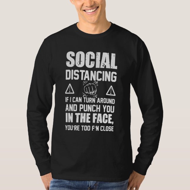 Camiseta Distância Social Se Eu Puder Virar E Pescar Y (Frente)