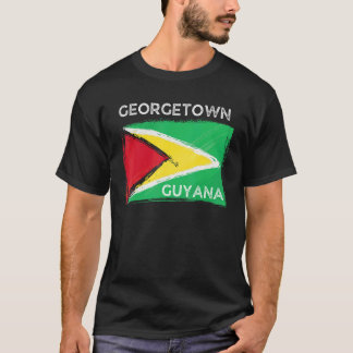 Camiseta Distante Guyana Flag Georgetown Guyana Guyana Ro