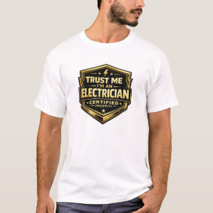 Camiseta Distintivo de Eletricista Certificado Maioritariam