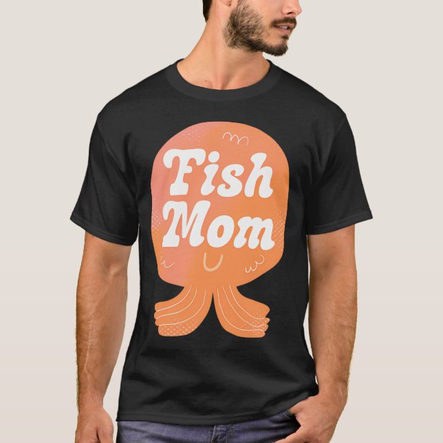 Camiseta Distintivo de Mãe de Peixe (Laranja) (Frente)
