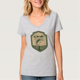 Camiseta Distintivo de Pesca no Norte de Wisconsin
