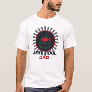 Camiseta Distintivo de Pesca Vintage Reel Cool Dad Dia dos