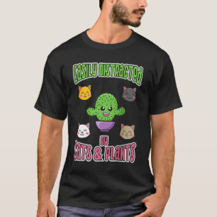 Camiseta Distração de Gatos e Plantas Hobby Gardening Ragl