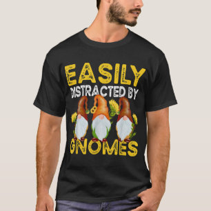 Camiseta Distração fácil dos gnomos Gnomo-girassol Gn