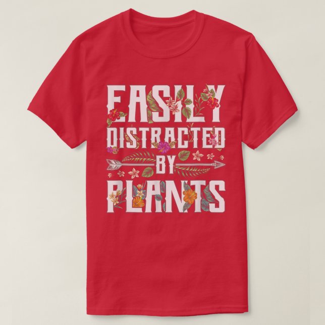 Camiseta Distração Fácil Por Gardener Gardener De Plantas (Frente do Design)