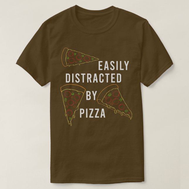 Camiseta Distração pelo Fazer de pizza Comida italiana de p (Frente do Design)
