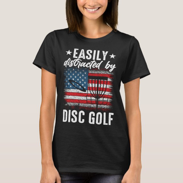 Camiseta Distracted By Disc Golf Golfing Player Golfer Spor (Frente)