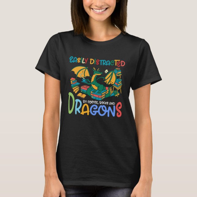 CAMISETA DISTRACTED BY DRAGONS BOYS AND GIRLS BOOK CLUB REA (Frente)