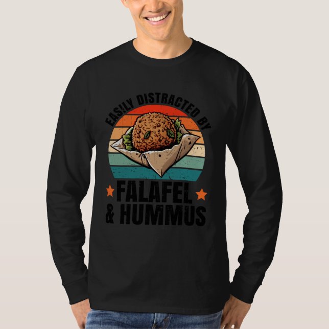 Camiseta Distracted by Falafe and Hummus Levantine Food Che (Frente)