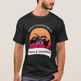 Camiseta Distrai com Cabras e Galinhas