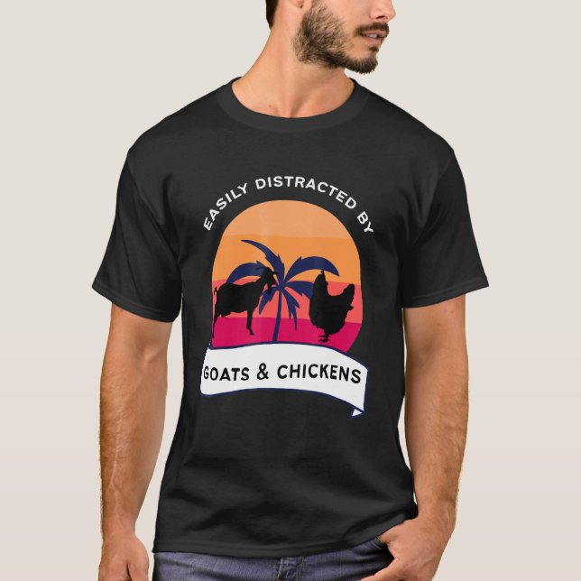 Camiseta Distrai com Cabras e Galinhas (Frente)
