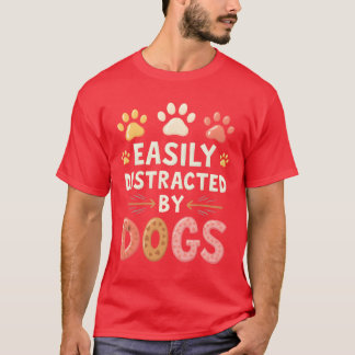 Camiseta Distraída facilmente pela garota da família Dogs